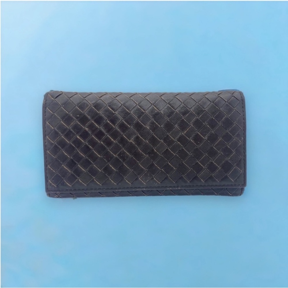 Bottega Veneta Wallet Brown Lambskin Leather Authentic